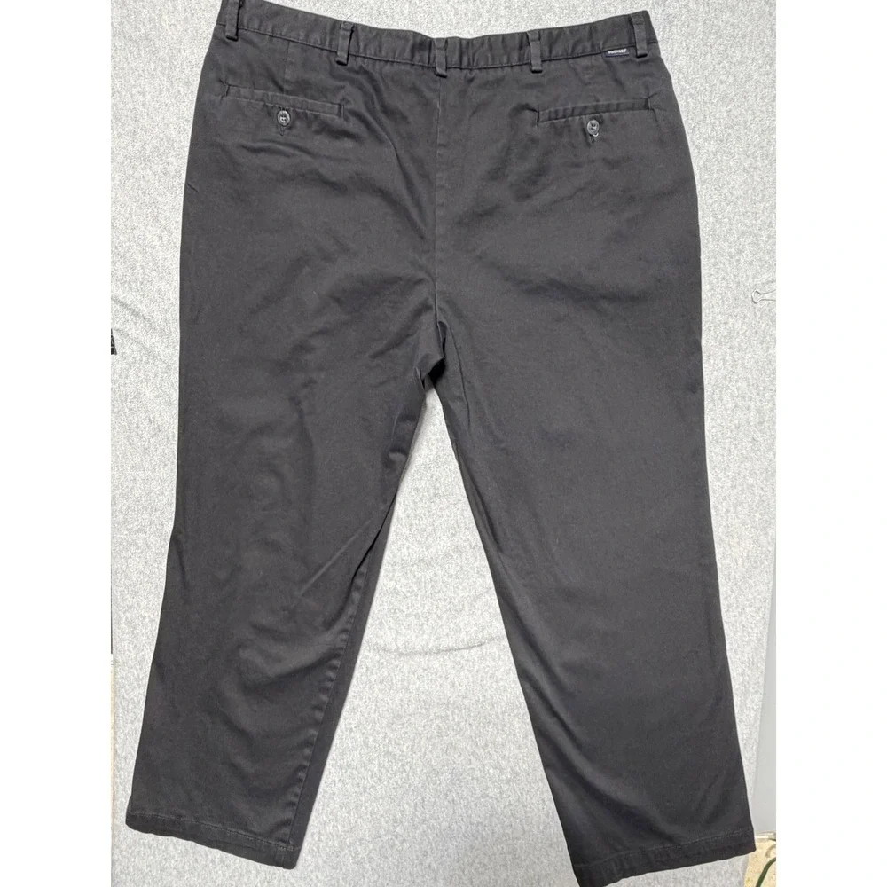 Dockers Mens 42x30 Black Pleated Chinos‎ Stretch Cotton Straight Leg Pants